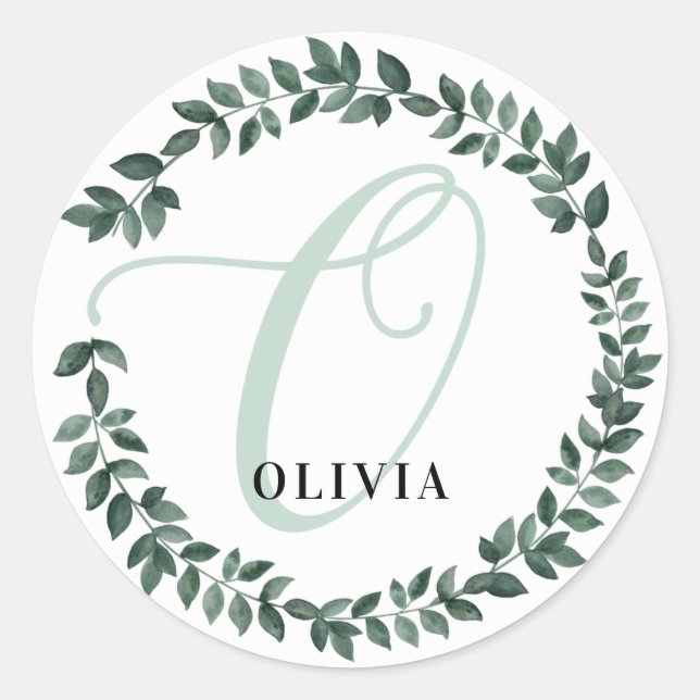 Letter O Monogramm Individuelle Name Minimalistisc Runder Aufkleber (Vorderseite)
