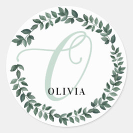 Letter O Monogramm Individuelle Name Minimalistisc Runder Aufkleber