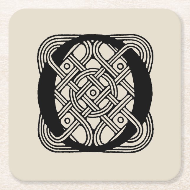 Letter O Vintag Celtic Knot Monogram Rechteckiger Pappuntersetzer (Vorderseite)