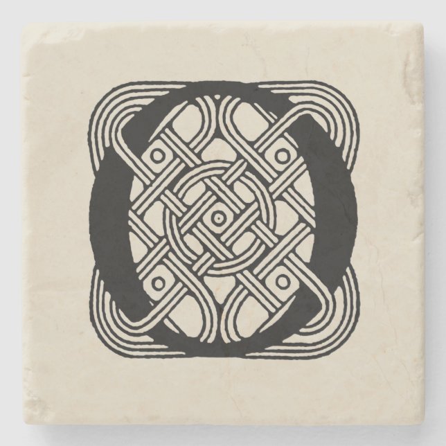 Letter O Vintag Celtic Knot Monogram Steinuntersetzer (Vorderseite)