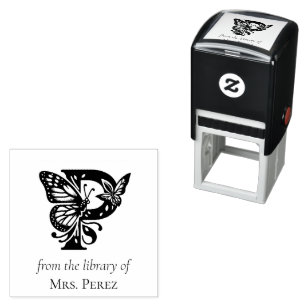 Letter P Butterfly Monogramm aus der Bibliothek Permastempel