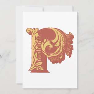 Letter "P" Elegant bestickt Einladung