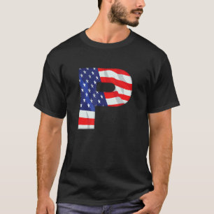 Letter P Hauptstadt Alphabet US-amerikanisches Fla T-Shirt