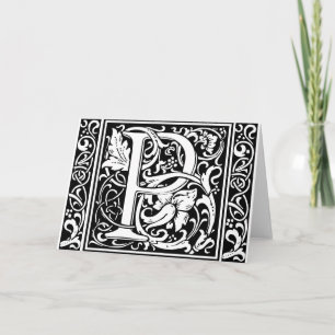 Letter P Mittelalterliche Monogram Art Nouveau