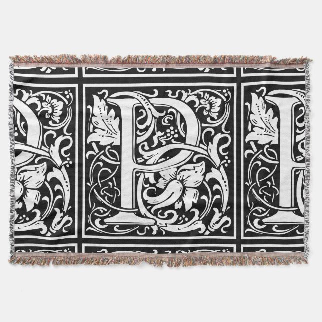 Letter P Mittelalterliche Monogram Art Nouveau Decke (Vorderseite)
