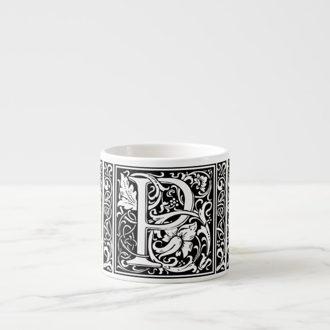 Letter P Mittelalterliche Monogram Art Nouveau Espressotasse (Vorderseite)