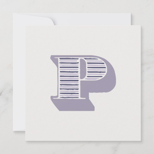 Letter "P" Monogram Einladung (Vorderseite)