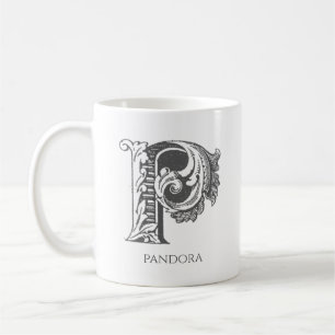 Letter P Monogram Modern Name Kaffeetasse