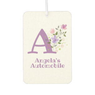Letter plus Vorname mit Blumenmuster-Auto Autolufterfrischer