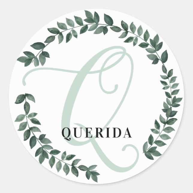 Letter Q Monogram Individuelle Name Minimalistisch Runder Aufkleber (Vorderseite)