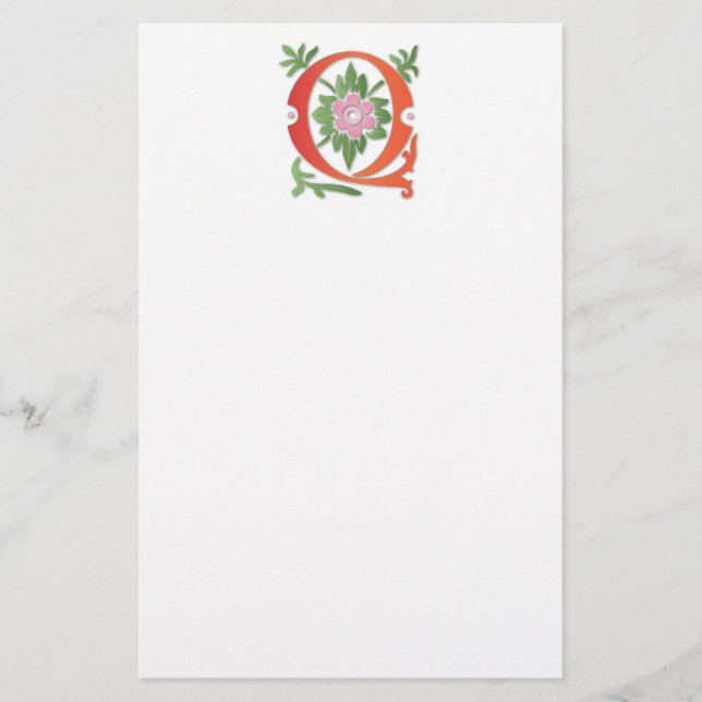 Letter Q Monogram-Lilie Briefpapier (Vorderseite)