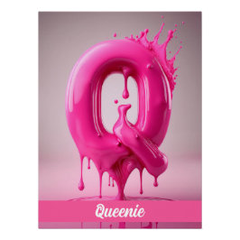 Letter Q, Monogram Q  - Customizable Name Poster 