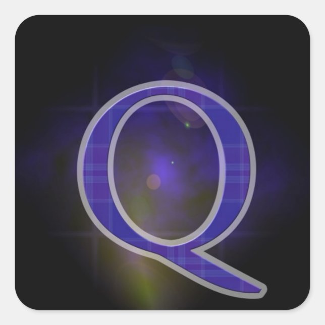 Letter Q Quadratischer Aufkleber (Vorderseite)
