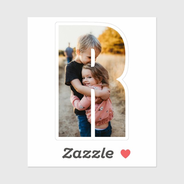 Letter R Alphabet & Photo Custom-Cut Vinyl Sticker (Créateur téléchargé)