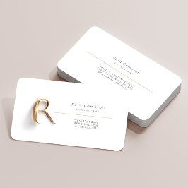 Letter R Calligrafie Gold/Schwarz-Farbmonogramm Visitenkarte