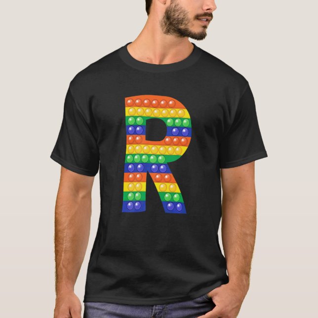 Letter R Hauptstadt Alphabet Fidget Pop Es passt a T-Shirt (Vorderseite)