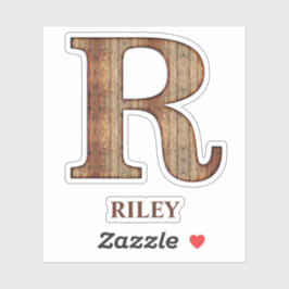 Letter R-Holzstruktur mit individuelle Name-Aufkle Aufkleber