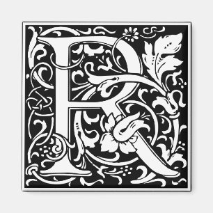 Letter R Mittelalterliche Monogram Art Nouveau Magnet