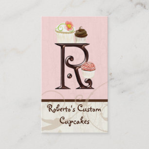 Letter R Monogram Dessert Bakery Business Cards Visitenkarte