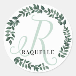 Letter R Monogram Individuelle Name Minimalistisch Runder Aufkleber
