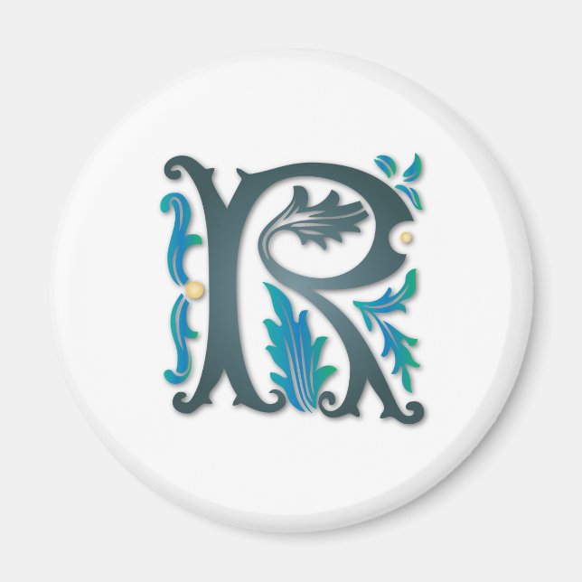 Letter R Monogram Magnet (Vorne)