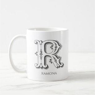 Letter R Monogram Modern Name Kaffeetasse