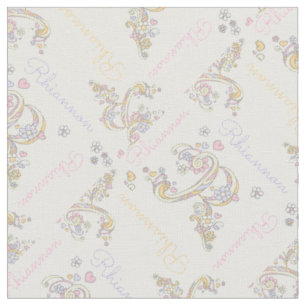 Letter R Rhiannon individuelle Name Pastell Stoff