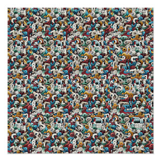 LETTER R STEREOGRAM 20"x20", Semi-Gloss, No Frame Poster