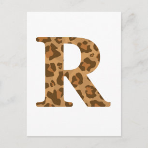 Letter R Vorname Monogramm Erstleopard-Druck Postkarte