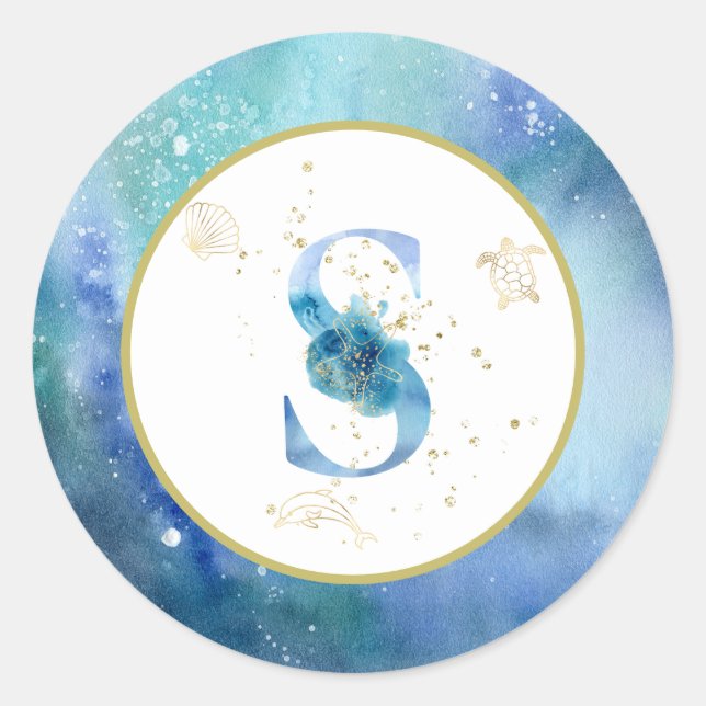 *~* LETTER S - Aufkleber für Nautical Beach Envelo (Vorderseite)