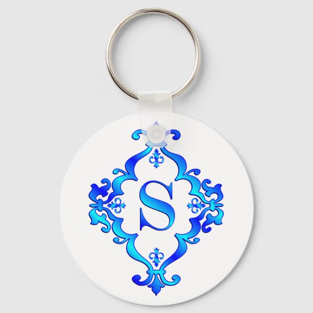 Letter S Blue Schlüsselanhänger (Vorderseite)