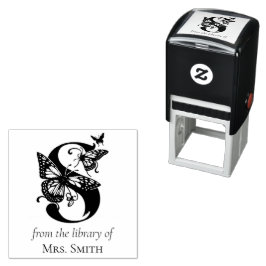 Letter S Butterfly-Monogramm aus der Bibliothek Permastempel