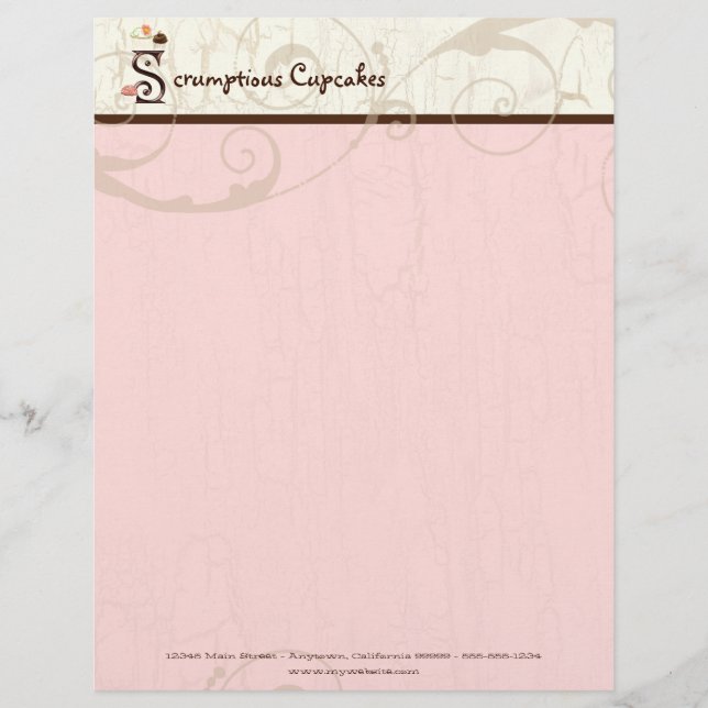 Letter S Cupcake Business Letterhead Briefkopf (Vorderseite)