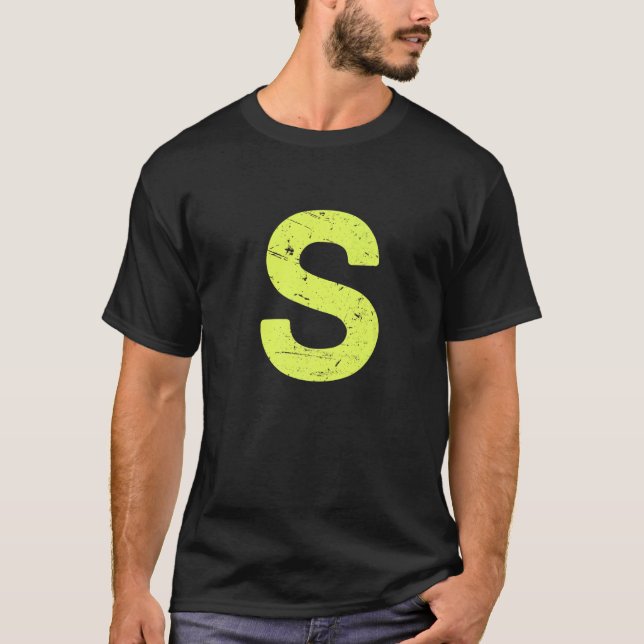 Letter S Hauptstadt Alphabet T-Shirt (Vorderseite)