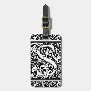 Letter S mittelalterliches Monogramm Art Nouveau Gepäckanhänger