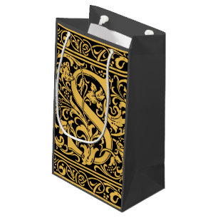Letter S mittelalterliches Monogramm Art Nouveau Kleine Geschenktüte