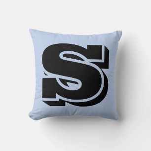 LETTER S MONOGRAM BLUE PILLOW KISSEN