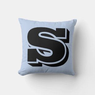 LETTER S MONOGRAM BLUE PILLOW KISSEN