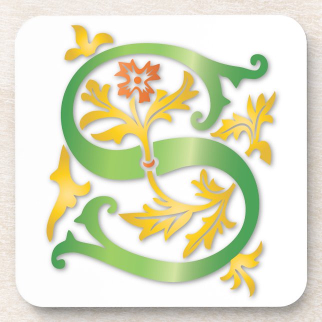 Letter S Monogram-Lilie Untersetzer (Vorderseite)