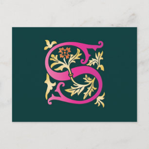 Letter S Monogramm Postkarte