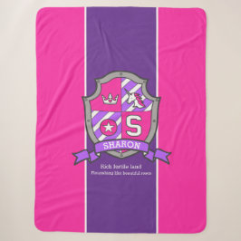 Letter S Sharon Name bedeutet rosa lila Einhorn Sherpadecke