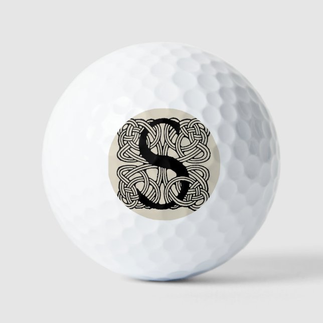 Letter S Vintag Celtic Knot Monogram Golfball (Vorderseite)