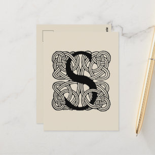 Letter S Vintag Celtic Knot Monogram Postkarte