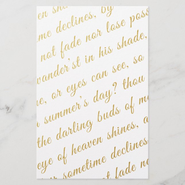 Letter Script-Imitate Gold Typografy Poetry White (Vorderseite)