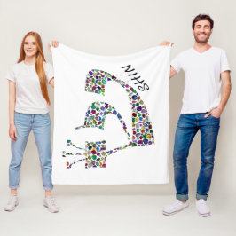 Letter Shin made with Gemstones in All Colors Fleecedecke