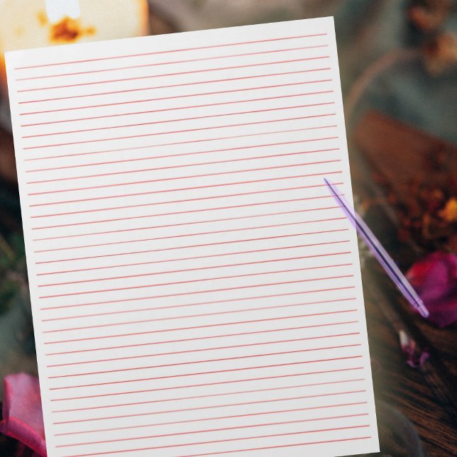 Letter Size 8,5" x 11" Red Lines Uni gewickelt Notizblock (Von Creator hochgeladen)