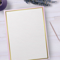 Letter Size 8,5" x 11" Uni rosa Linien