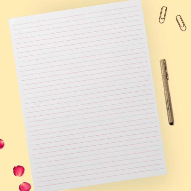 Letter Size 8,5" x 11" Uni rosa Linien Notizblock (Von Creator hochgeladen)