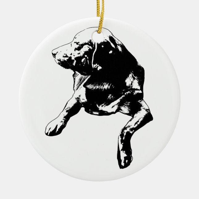 Letter Slot Hallo, Labrador Keepake Keramik Ornament (Vorne)