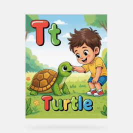 Letter T Alphabet Poster – T is for Turtle 